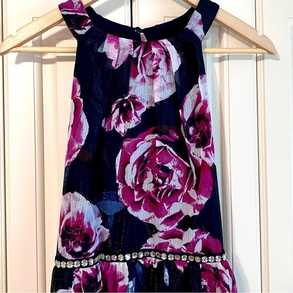 EnFocus Studio Sleeveless Floral Jewel Waisted Maxi Dress Size 6 - Picture 2 of 8